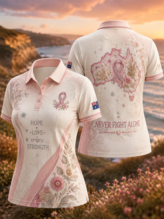 Women's Australia Breast Cancer Awareness Polo T-Shirt