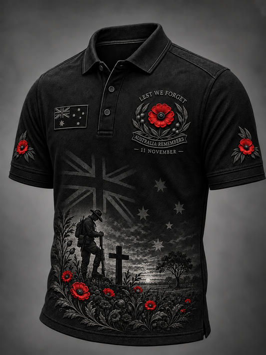 Men's Remembrance Day In Australia Short Sleeve Shirt