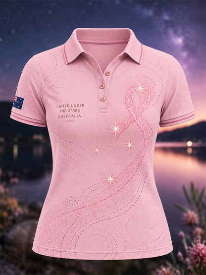 Women's Australian Breast Cancer Awareness Polo T-Shirt