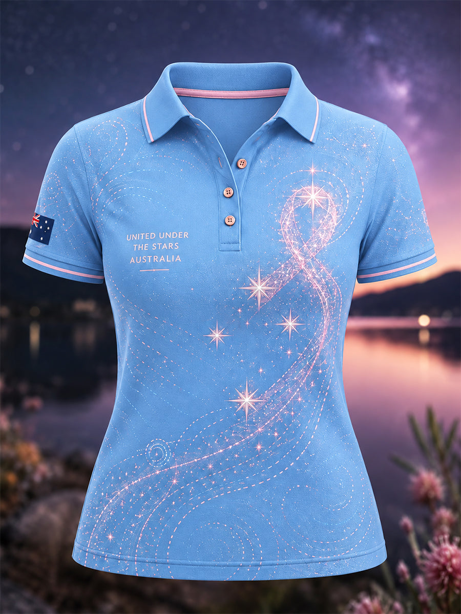 Women's Australian Breast Cancer Awareness Polo T-Shirt