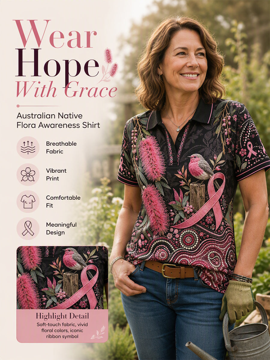 Women's Breast Cancer Awareness Australia Polo T-Shirt