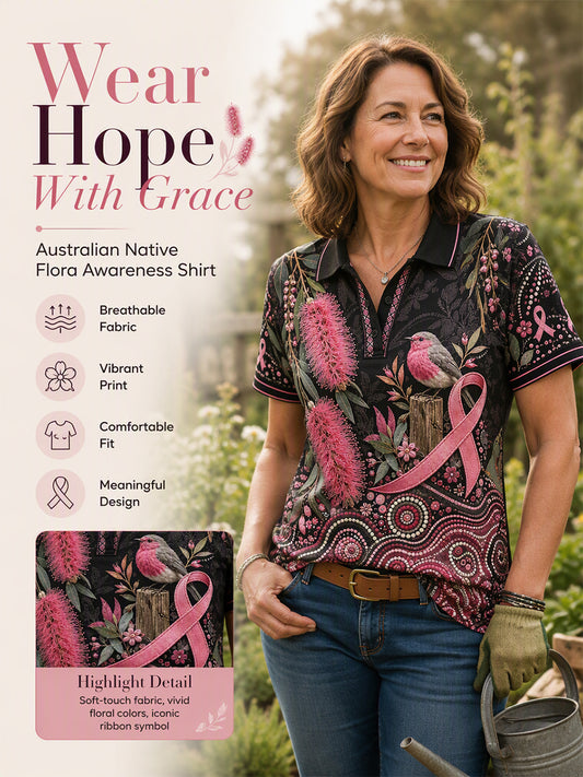 Women's Breast Cancer Awareness Australia Polo T-Shirt