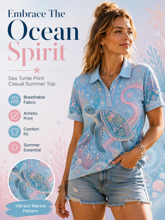 Women's Australia Breast Cancer Awareness Polo T-Shirt