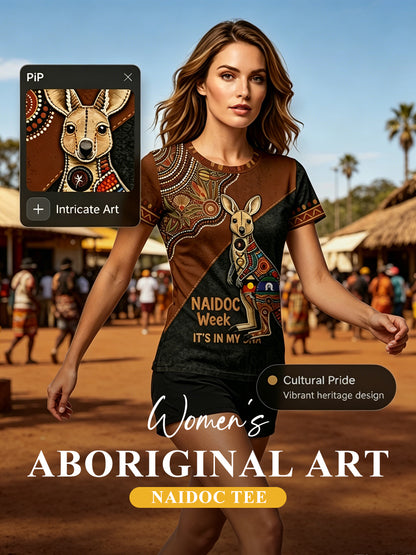 Women's AU Aboriginal Art NAIDOC Week Printed T-Shirt