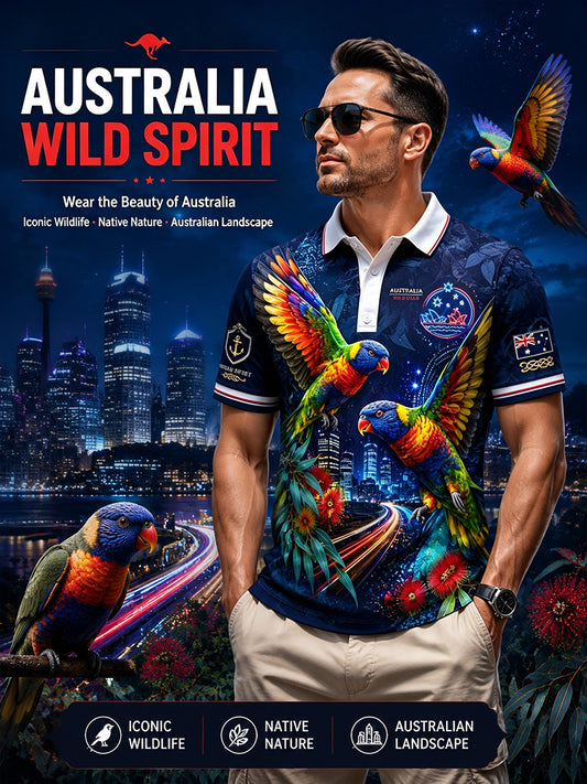 Men's Australian Animals Short Sleeve Shirt