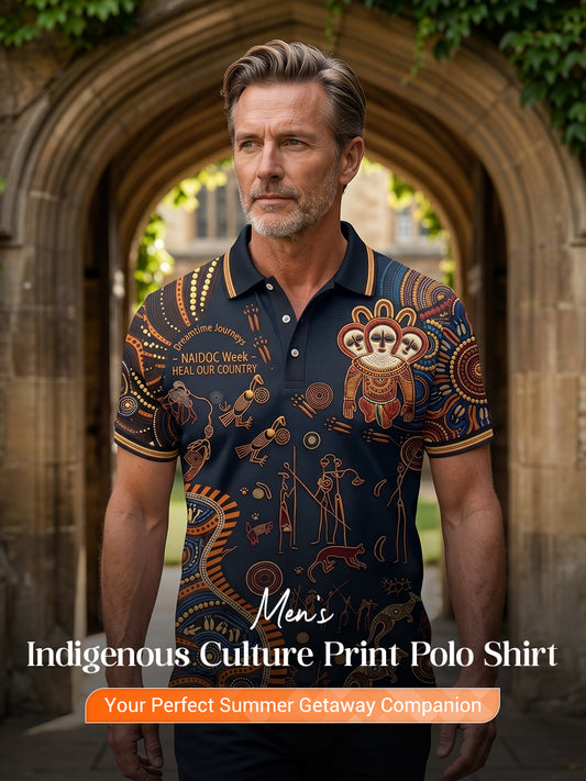 Men's AU Aboriginal Culture Short-Sleeve Polo Shirt