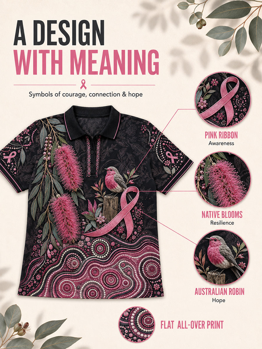 Women's Breast Cancer Awareness Australia Polo T-Shirt