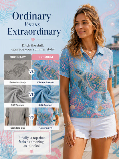Women's Australia Breast Cancer Awareness Polo T-Shirt
