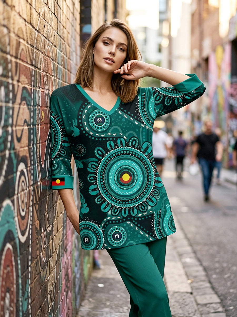 Women's AU Aboriginal Art NAIDOC Week 50 Years of Deadly Printed T-shirt