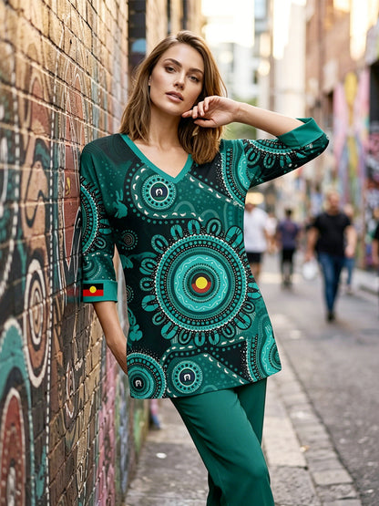 Women's AU Aboriginal Art NAIDOC Week 50 Years of Deadly Printed T-shirt