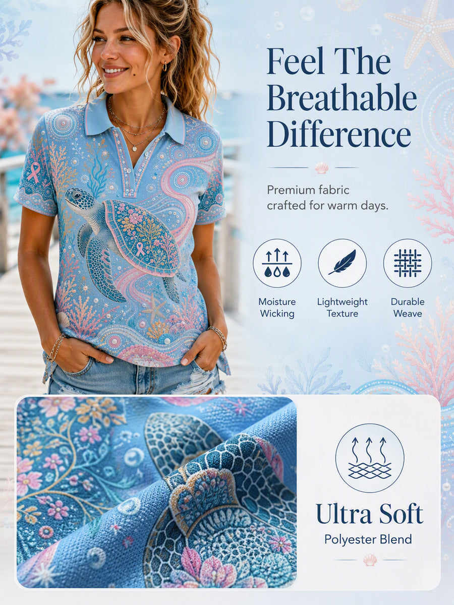 Women's Australia Breast Cancer Awareness Polo T-Shirt