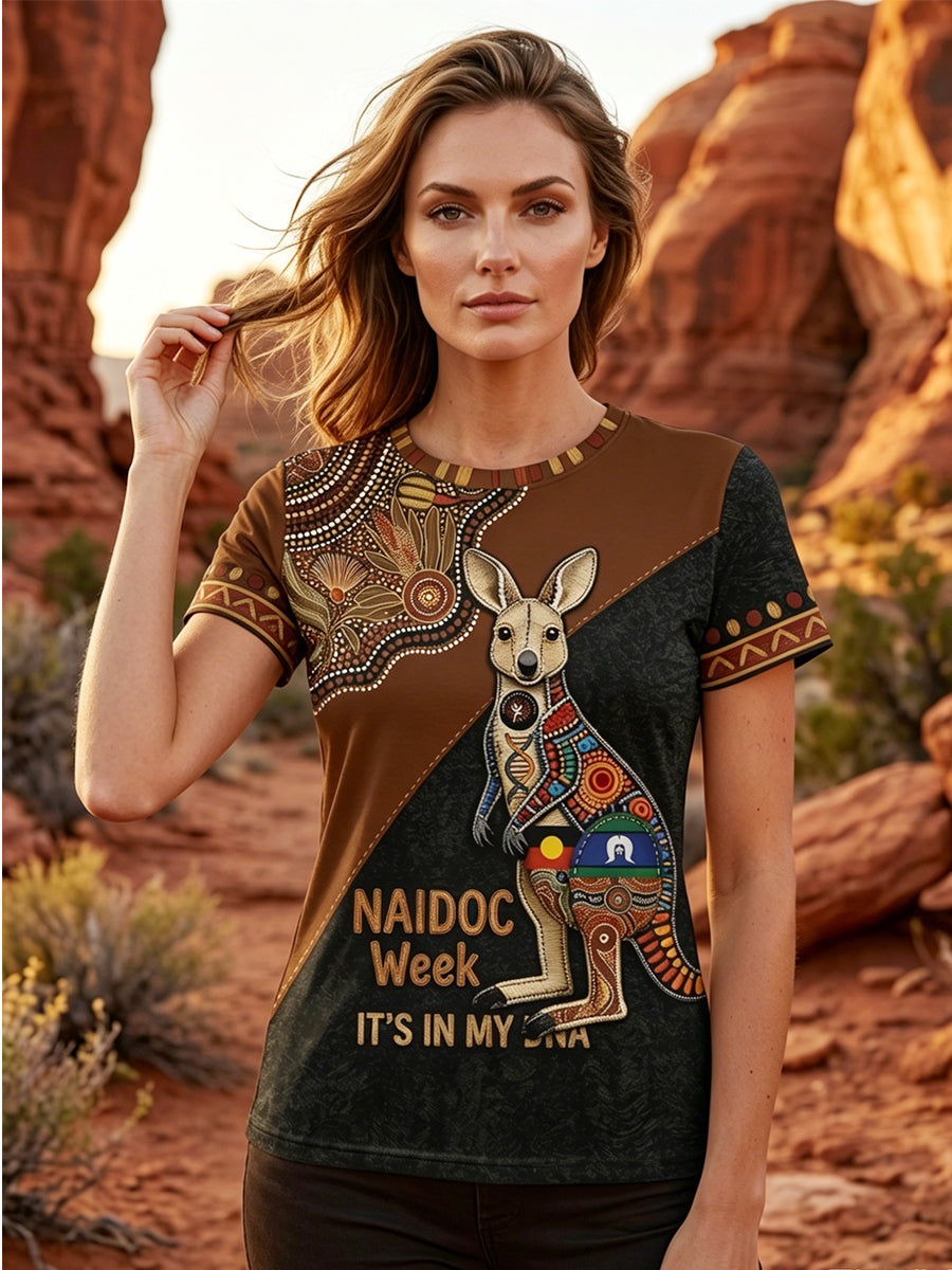 Women's AU Aboriginal Art NAIDOC Week Printed T-Shirt