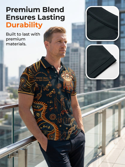 Men's AU Aboriginal Culture Short-Sleeve Polo Shirt