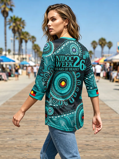 Women's AU Aboriginal Art NAIDOC Week 50 Years of Deadly Printed T-shirt