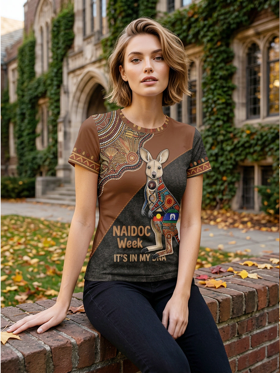 Women's AU Aboriginal Art NAIDOC Week Printed T-Shirt