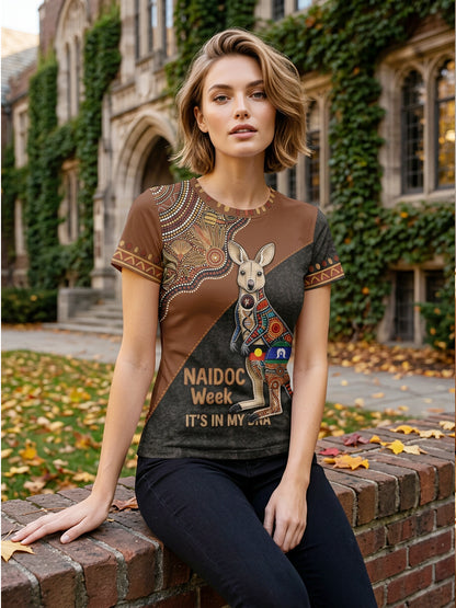 Women's AU Aboriginal Art NAIDOC Week Printed T-Shirt