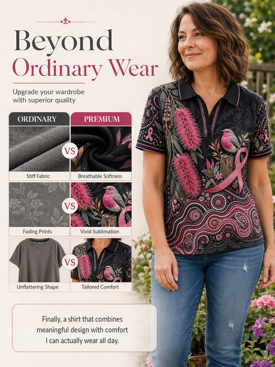 Women's Breast Cancer Awareness Australia Polo T-Shirt