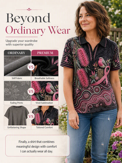 Women's Breast Cancer Awareness Australia Polo T-Shirt