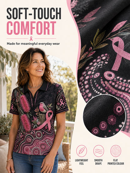 Women's Breast Cancer Awareness Australia Polo T-Shirt