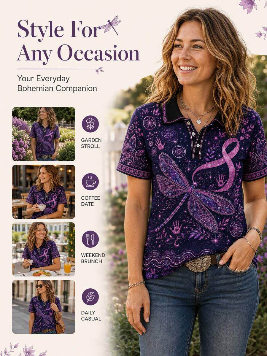 Women's Breast Cancer Awareness Australia Polo T-Shirt
