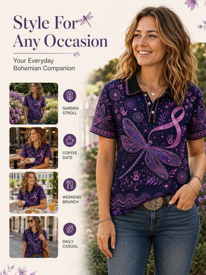Women's Breast Cancer Awareness Australia Polo T-Shirt