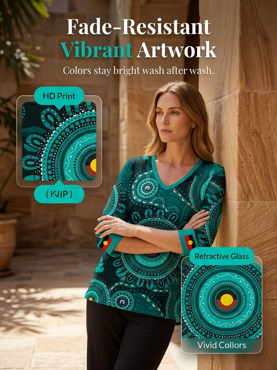 Women's AU Aboriginal Art NAIDOC Week 50 Years of Deadly Printed T-shirt