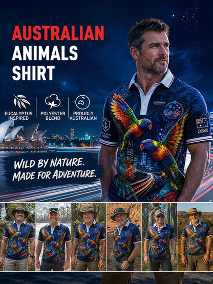 Men's Australian Animals Short Sleeve Shirt