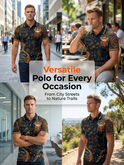 Men's AU Aboriginal Culture Short-Sleeve Polo Shirt
