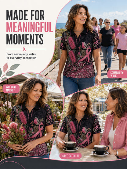 Women's Breast Cancer Awareness Australia Polo T-Shirt