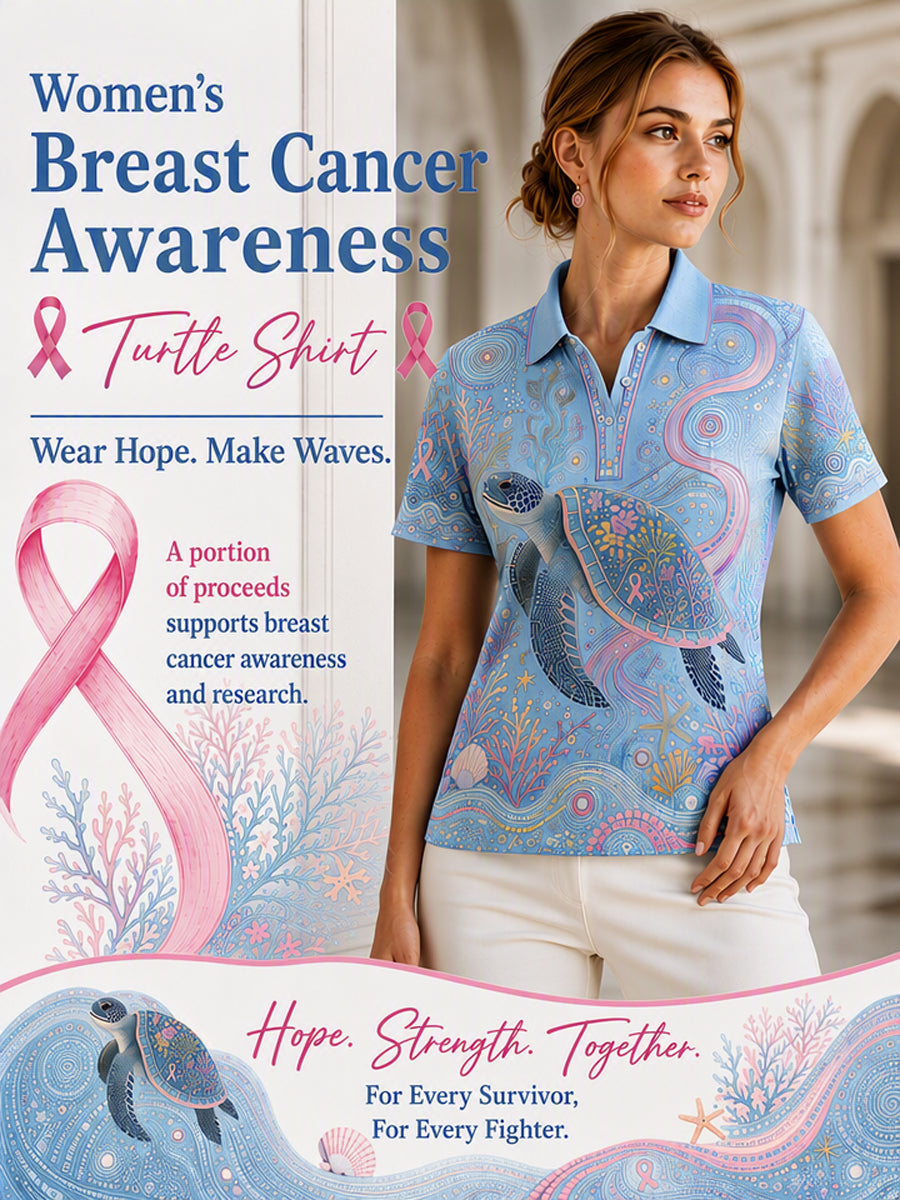 Women's Australia Breast Cancer Awareness Polo T-Shirt