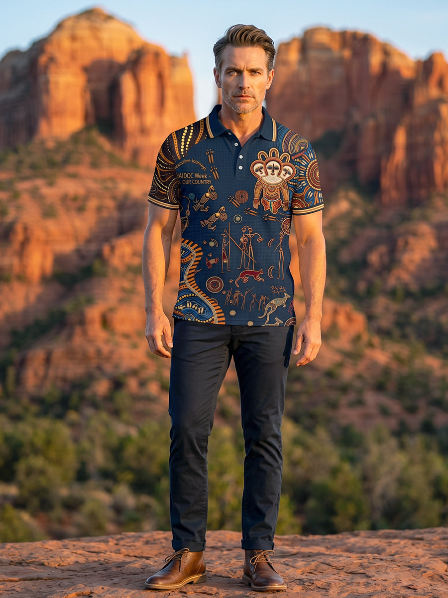 Men's AU Aboriginal Culture Short-Sleeve Polo Shirt