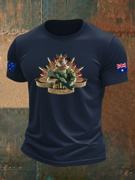 Men's Australia Veteran imitation cotton short-sleeved T-shirt