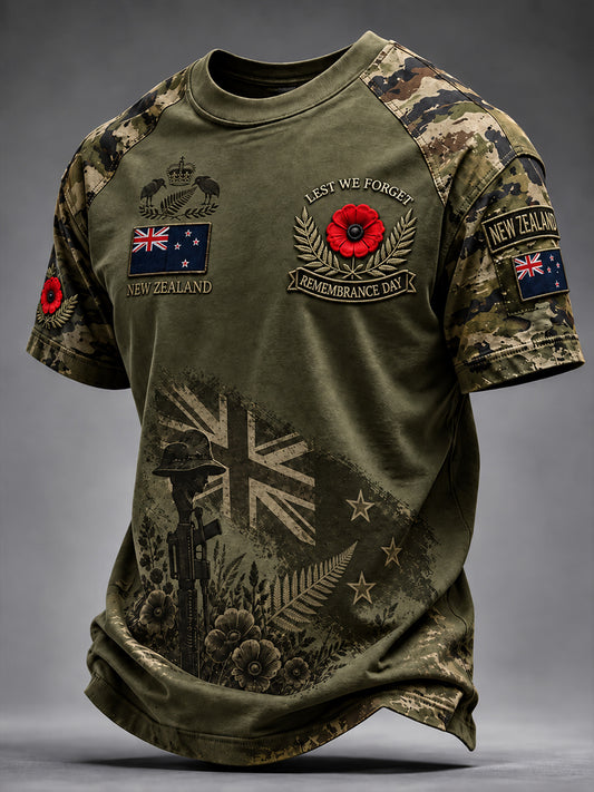 Men's Remembrance Day  in New Zealand Short Sleeve T-Shirt