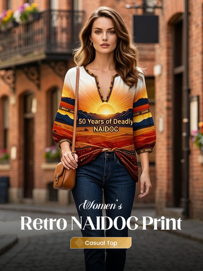 Retro Australian NAIDOC Week Art Print Casual Top