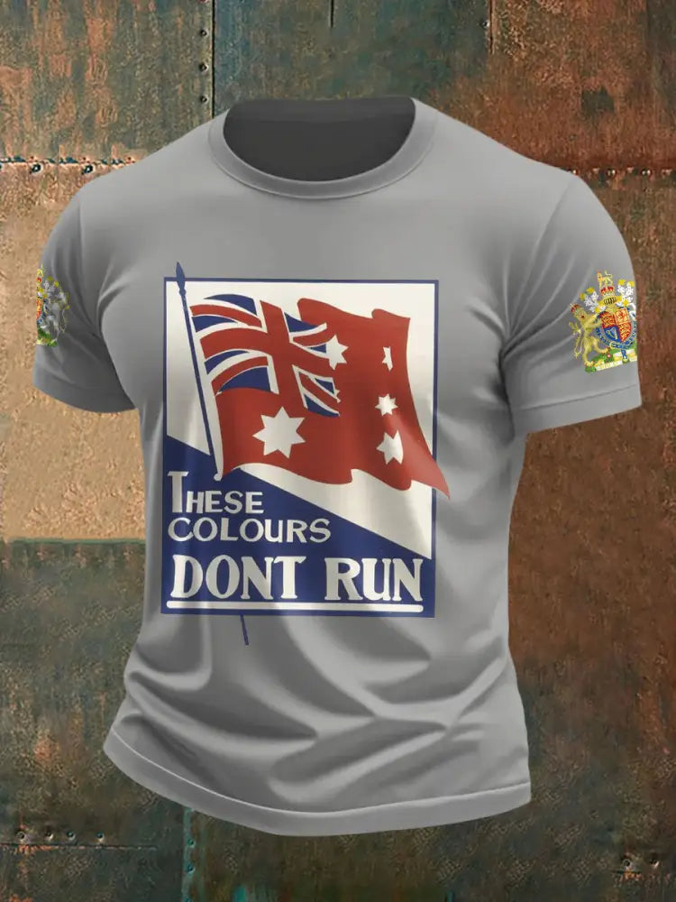 Men’s AU Flag Printed T-shirt Light Gray / S