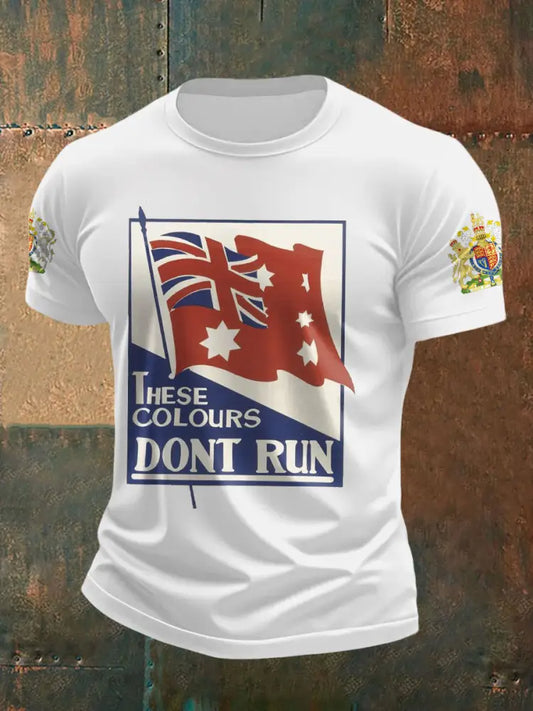 Men’s AU Flag Printed T-shirt White / S