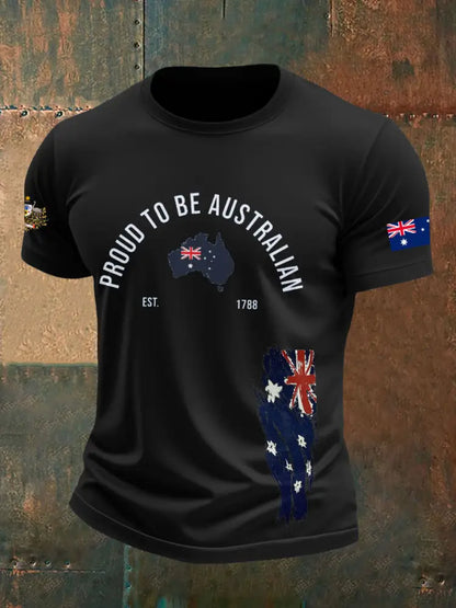 Men’s Australia Patriotic Printed T-shirt Black / S