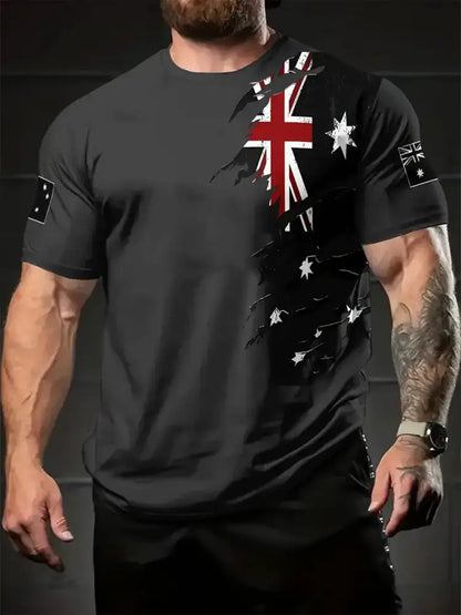 Men’s Australia Patriotic Printed T-shirt Black / S