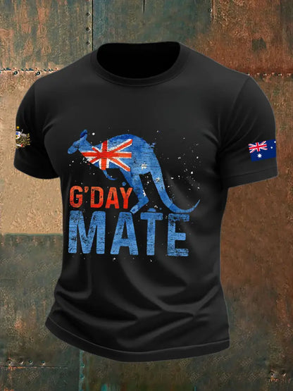 Men’s Australia Patriotic Printed T-shirt Black / S