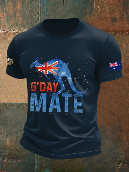 Men’s Australia Patriotic Printed T-shirt Navy Blue / S