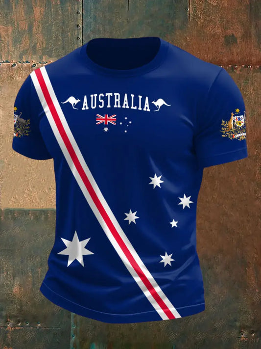Men’s Australia Patriotic Printed T-shirt Navy Blue / S