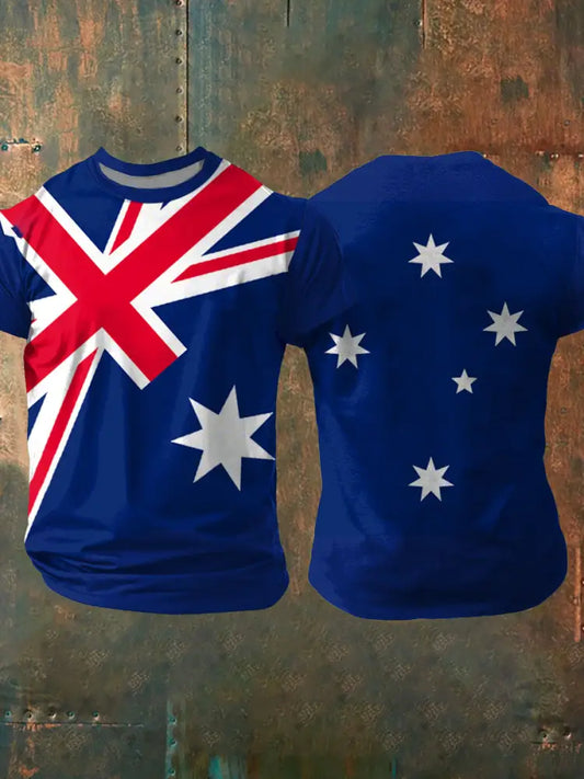 Men’s Australia Patriotic Printed T-shirt Navy Blue / S