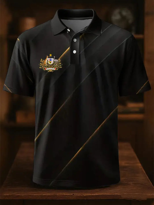 Men’s Australia Printed Casual Tops Black / S