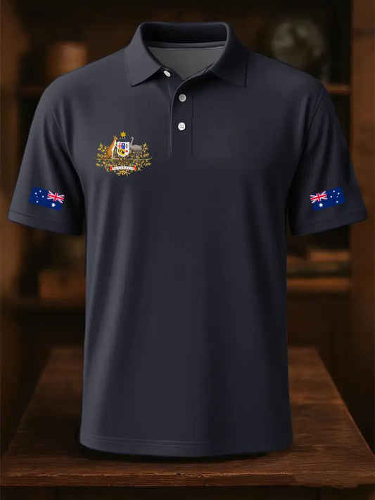 Men’s Australia Printed Casual Tops Navy Blue / S