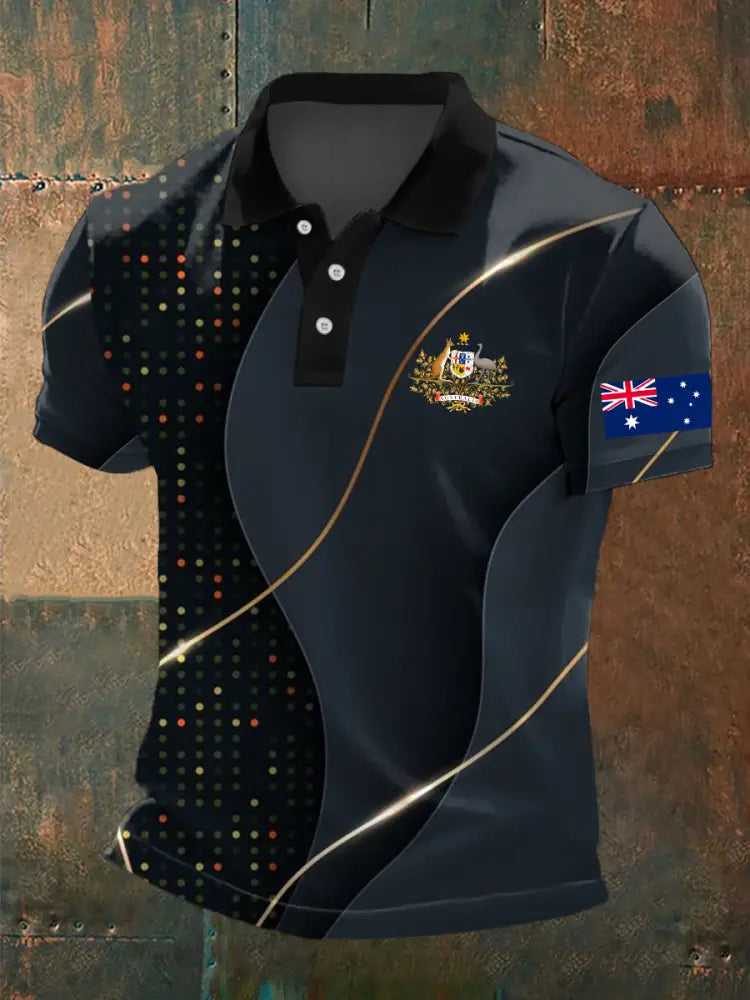 Men’s Australia Short Sleeve Printed Shirt As picture / S