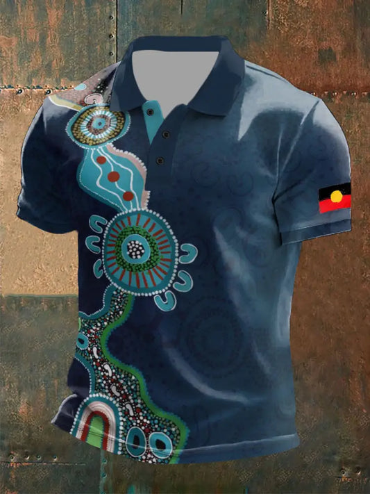 Men’s Australian Aboriginal tops As picture / S Polo