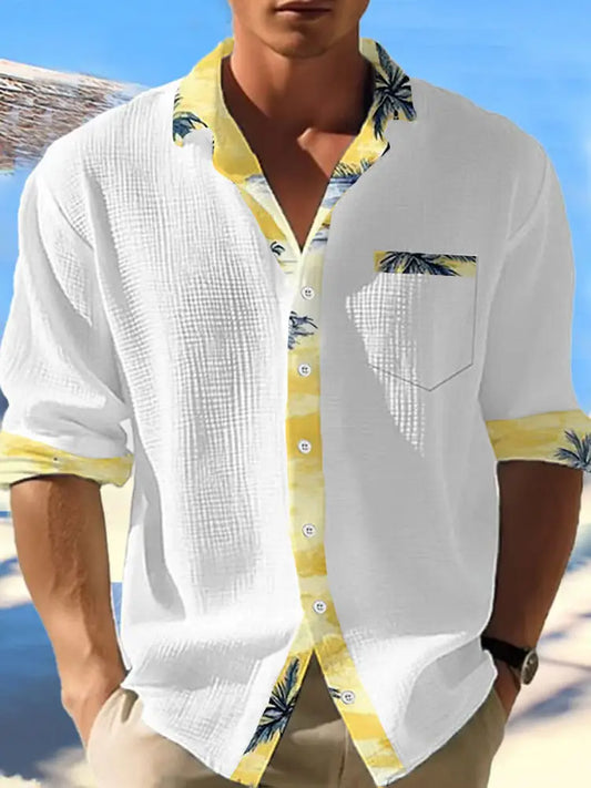 Men’s Beach Hawaiian Shirts White / S Men’s Clothing