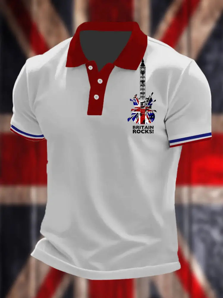 Men’s Britain Rocks Short Sleeve Shirt White / S