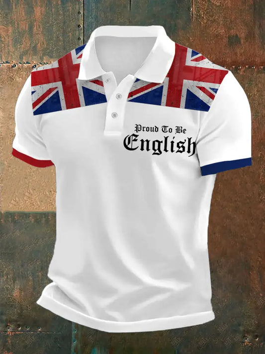 Men’s English Proud Printed Polo Shirt White / S