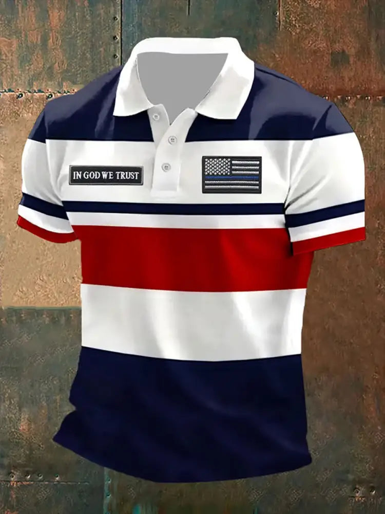 Men’s Faith Cross Printed Casual Polo Shirt A / S